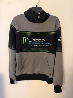 Monster Energy Men's Gray & Black Supercross Pullover Hoodie